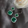 Ювелирные изделия из стерлингового серебра S925, серьги с изумрудами и ветром, преувеличенные серьги с бахромой, аксессуары в стиле ретро.