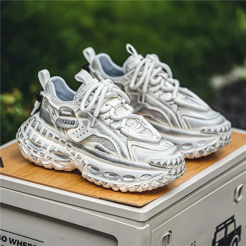 Уличный спортивный стиль мужские повседневные кроссовки на платформе винтажный дизайн массивные уличные кроссовки для скейтбординга теннисные кроссовки Zapatillas Hombre