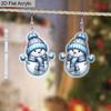 Плоские 2D Рождественские серьги Серьги-снеговики для женщин Милые серьги с рождественской елкой Голубые серьги-снеговики Праздничные украшения для женщин