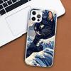 Эстетический чехол для телефона с изображением кота и морской волны для Apple iPhone 11 12 13 15 14 Pro 7 XR X XS Max 8 Plus + Mini SE, мягкий мягкий принт с индивидуальным принтом
