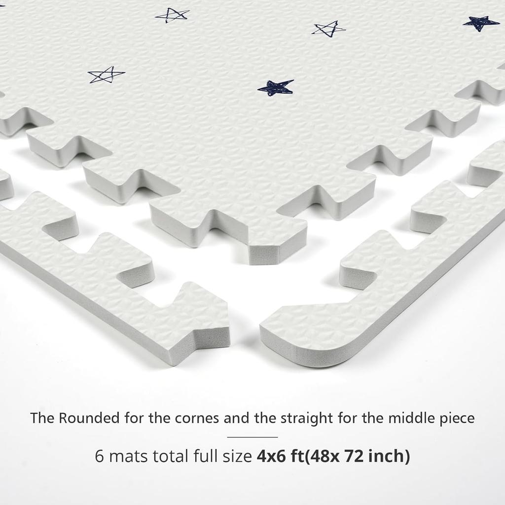 Baby Foam Play Mat, PIGLOG 72x48 Baby Crawling Mat, Floor Mats for Kids for Infants with Interlocking Floor Tiles, Toddler Playm