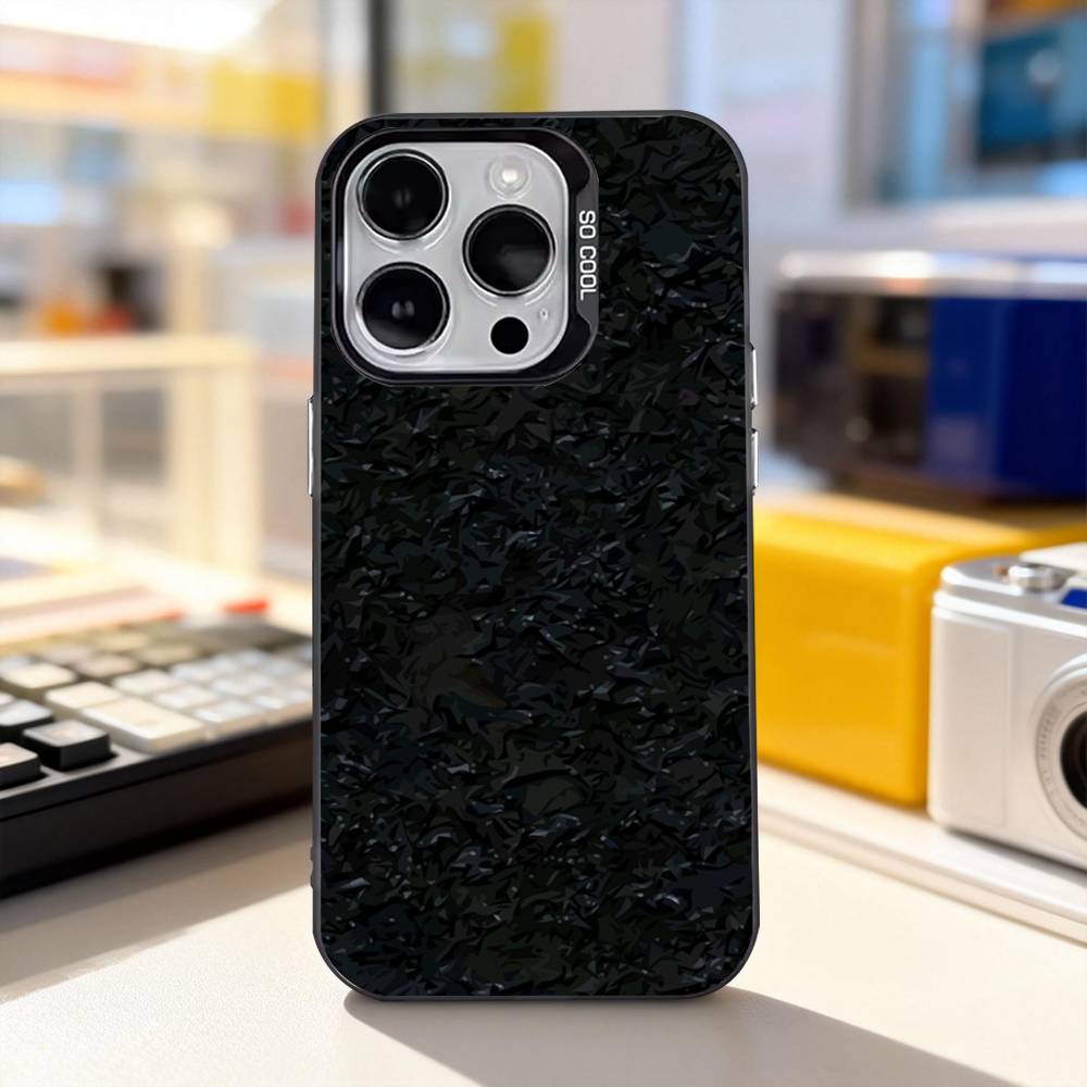 Чехол для телефона с рисунком под карбон для iPhone 11, 12, 13, 14, 15, 16, 17, Pro, Max, Plus, E, Air, Mini, IMD, матовый черный