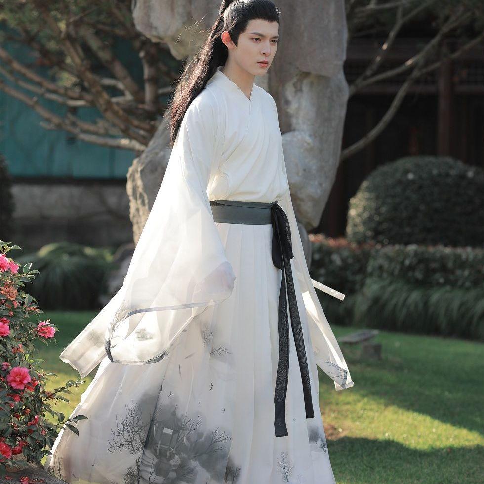 Hanfu Chinese Wei-Jin Style Couples Hanfu Suit Printed Hanfu