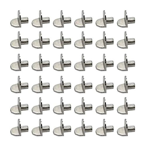 YFFSFDC 50-Piece Set of Insertable Shelf Dowels, Shelf Support Pins, Metal Shelf Supports for Home Hardware, Wardrobe, Cabinet, Concealed Partition Tr