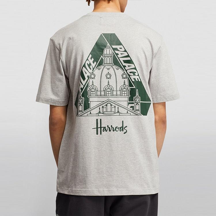 Palace x Harrods Logo T-shirt 'Grey' Men's pal-FW21-001
