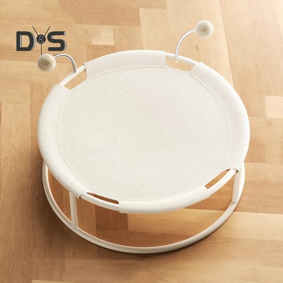 Поднятая кровать для кошки, отдельно стоящая круглая кровать-гамак для кошки со съемной моющейся сеткой, охлаждающая кровать для сна для кошек и собак