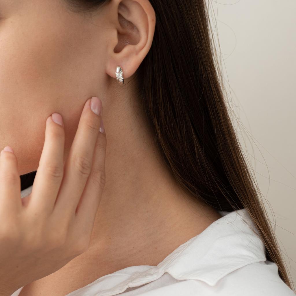 Серебряные серьги (фианит) Oniks