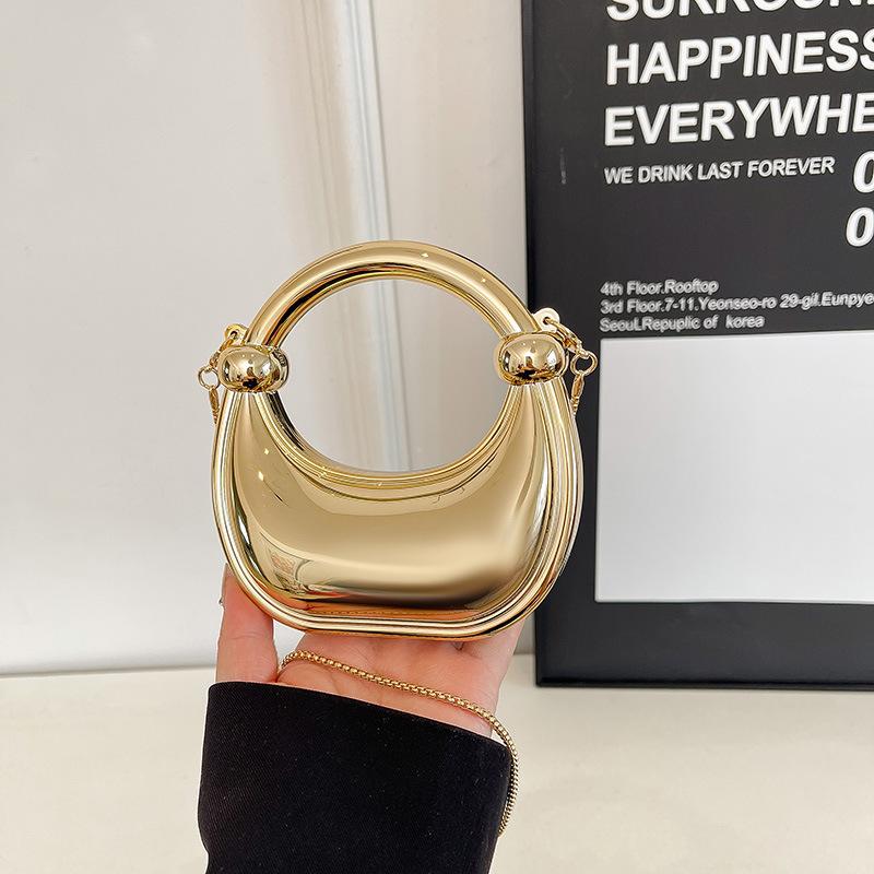 European and American plaid box bag, gold and silver bead bag, home decoration handbag, makeup acrylic bag