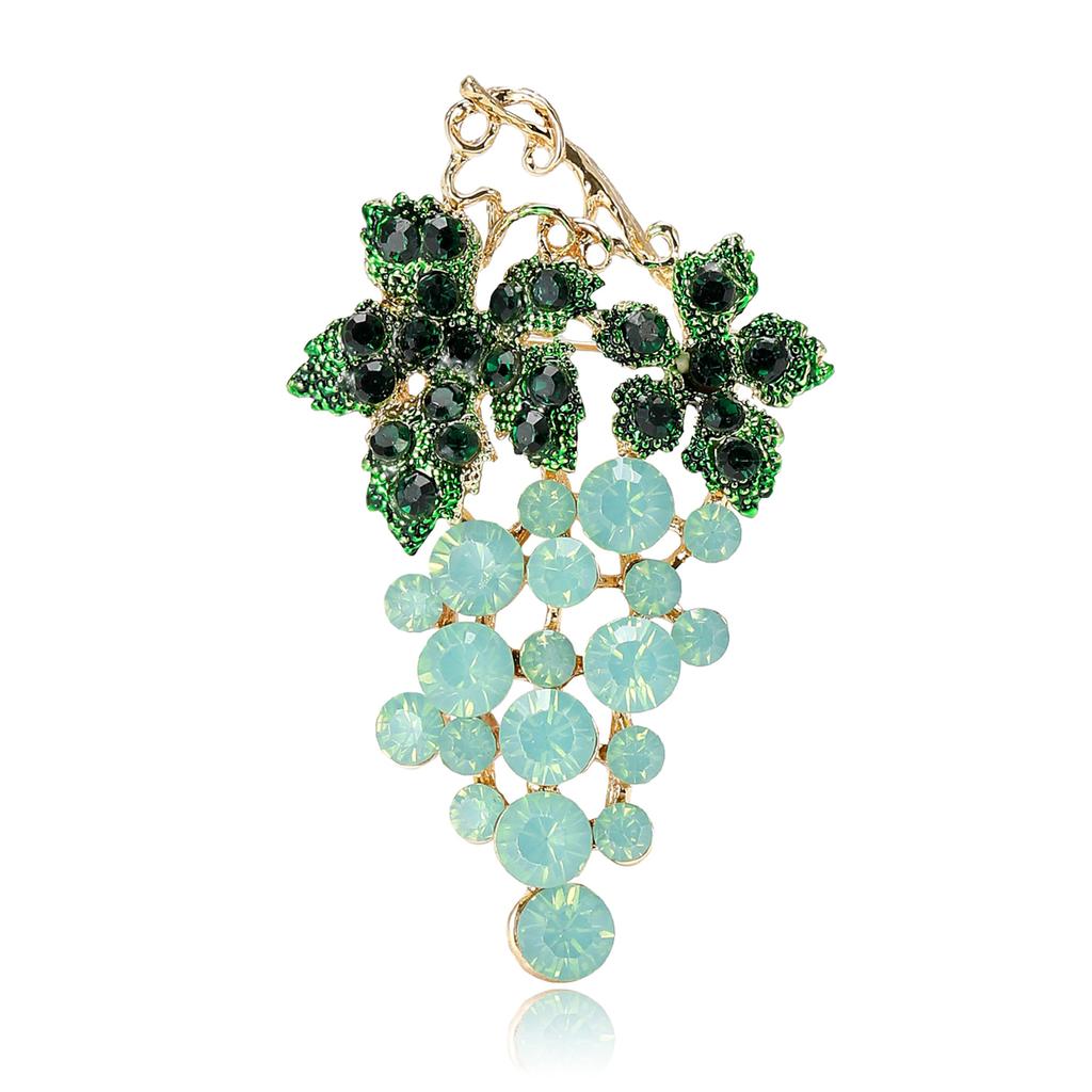 Fashion Rhinestone Grape Brooch High-End Temperament Simple Apparel Accessories Coat Suit Pin Brooch