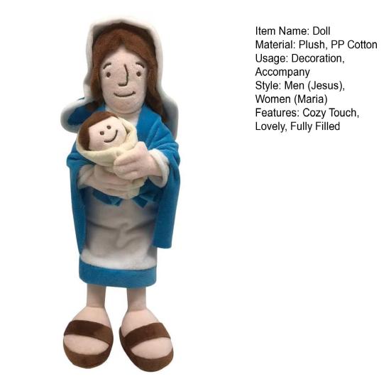 30 см Плюшевая кукла Иисус/Мария Наполнитель ПП Хлопок Мягкая Подушка для сна Компаньон Милый Орнамент для дивана Классический Иисус Спаситель Мультяшная Арабская кукла Религиозная