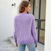 ZIMOXUAN Women's Solid Color Half Turtleneck Sweater New Loose Knit Sweater Top