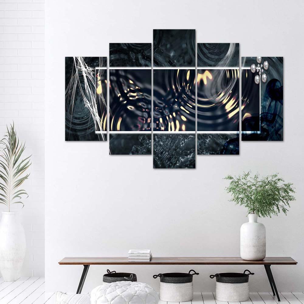 Пятичастный холст с принтом Абстракция