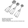 3Pcs/Set Stainless Steel Ice Cream Ball Spoon Non-stick Anti-freeze Ergonomic Spring Handle Dishwasher Safe Heavy Duty Fruit Scoop Kitchen Supplies