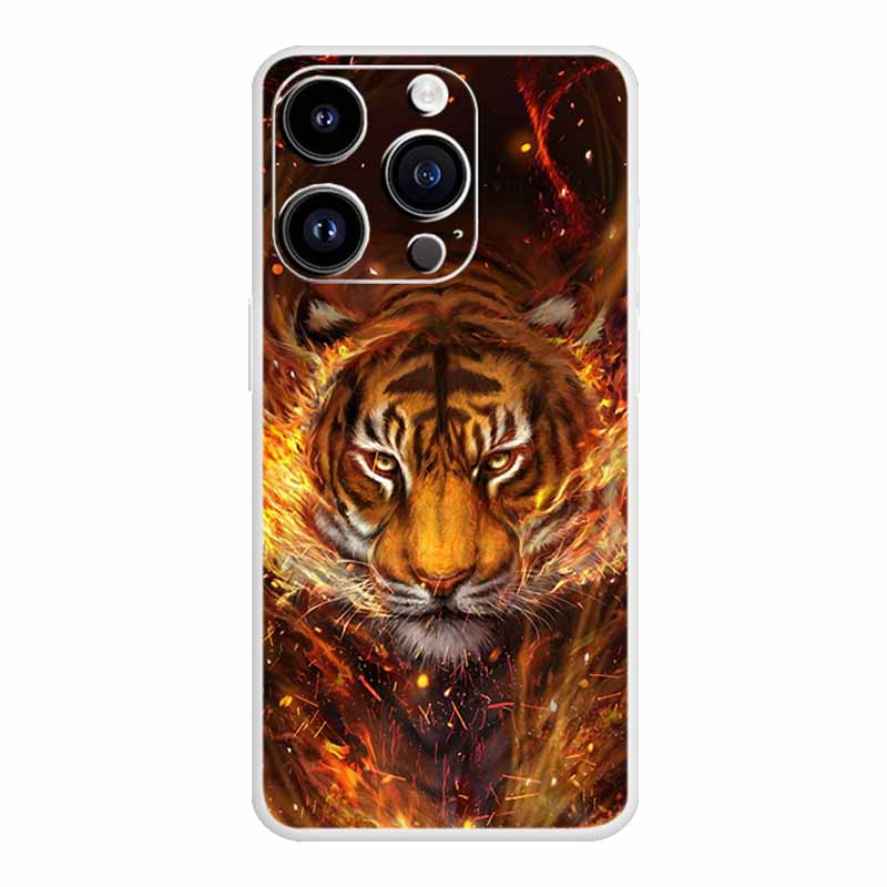 Чехол со львами для iPhone 14 Pro Max Роскошный силиконовый ТПУ Мягкий чехол для телефона iPhone14 plus Ударопрочный бампер Оригинальный Para