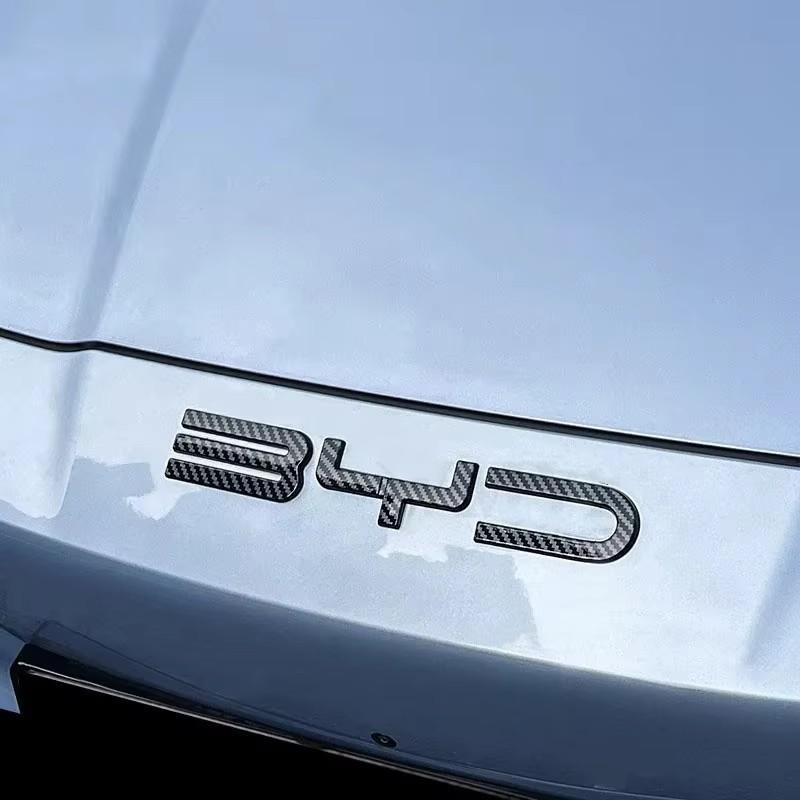 For BYD SEAl EV DMi 2024 2025 Car Front Bumper Emblem Badge Decal ABS Black Carbon Refit Sticker Car Accessories