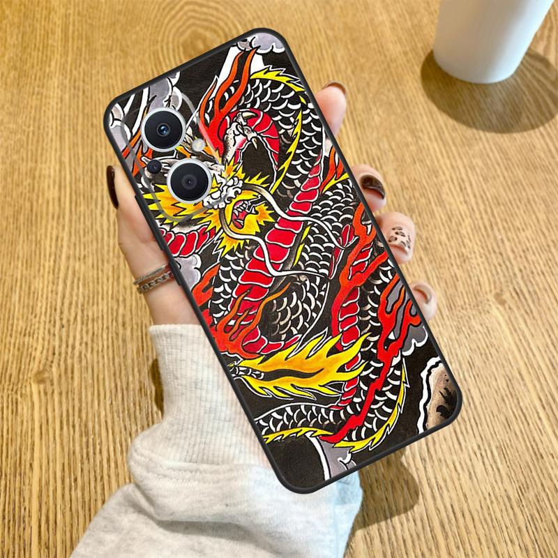DRAGON TATTOO JAPANESE Case For OPPO Find X6 X5 X3 X2 Pro Lite Neo Reno 7 3 4 5 6 8 Lite 8T 2Z 4Z 5Z Cover Coque