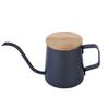 FUN COFFEE Drip Pot 350ml Narrow Mouth Stainless Steel Coffee Kettle with Lid Kitchen Drip Single Person Coffee Stylish Black New Life (co-0046-1)