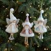 Shiny Christmas Decoration Plush Xmas Hanging Ornament Angel Dolls Pendants  Outdoor Indoor
