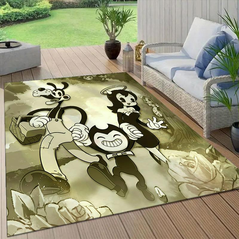 Bendy Flannel Pattern Square Carpet,Area Rug,Carpet Rug for Living Room Bedroom Sofa Playroom Decor,Non-slip Floor Mat