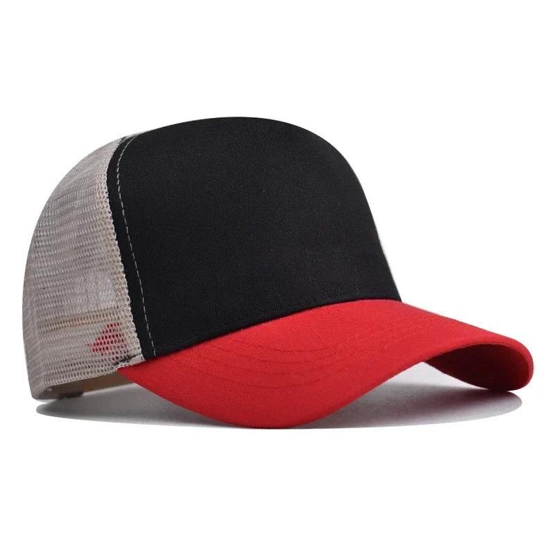 New 5 Pane Mesh Baseball Cap Adult Hip Hop Curved Snapback Hats Summer Sunshade Sun Hat Simple Trucker Advertising Cap