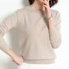 Женские зимние топы, однотонные, с круглым вырезом, с длинным рукавом, свитер, свободный