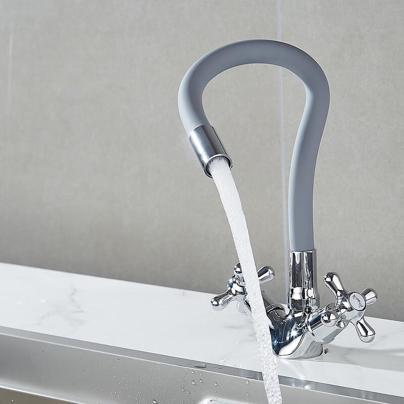 Alloy Kitchen Sink Faucet with Universal Rotating Hot/Cold Pipe