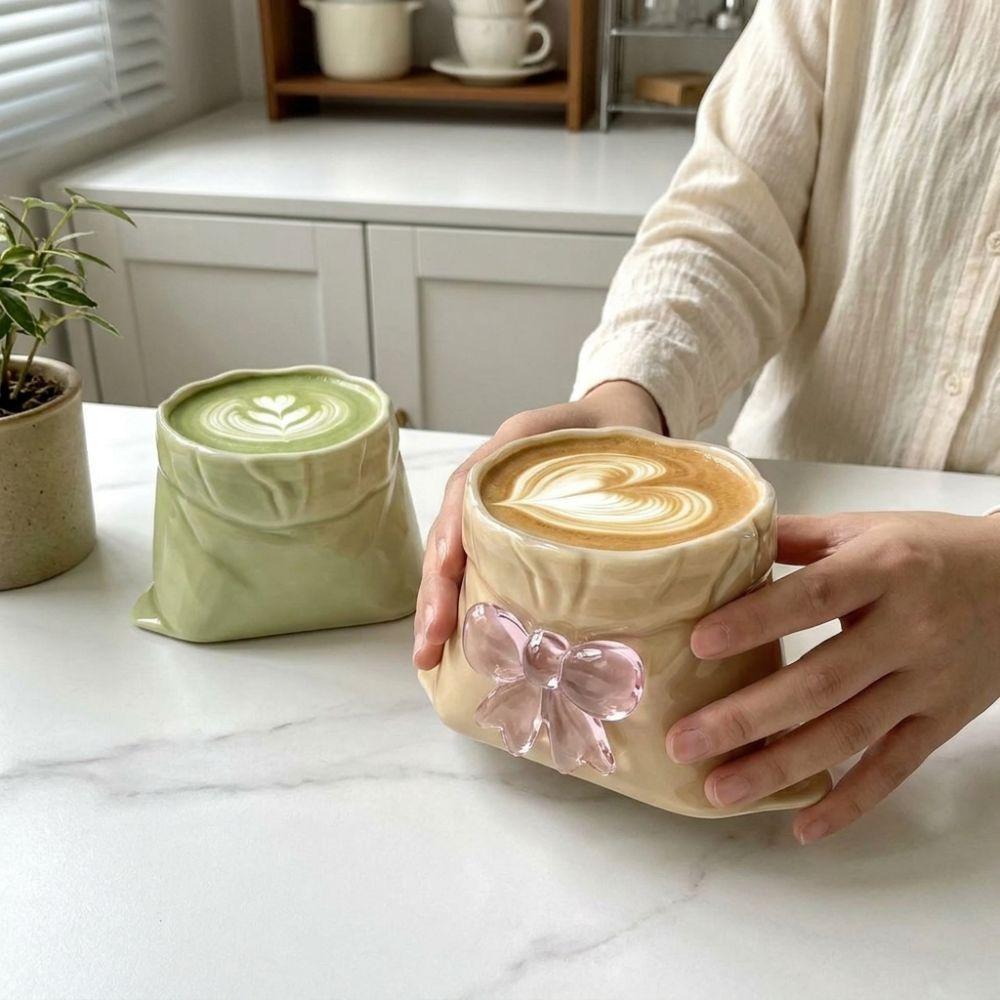 Transparent Cloth Bag Shaped Mug Heat-Resistant Espresso Cup Tea Cup Milk Glass Cup  Afternoon Tea