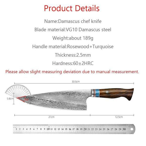 Ножи для мясника Нож шеф-повара VG10 Кухонные ножи из дамасской стали Универсальные кухонные инструменты