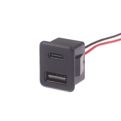 1 шт. двухслойная USB-розетка типа C и гнездо USB-лампы для зарядки, розетка с кабельным разъемом