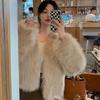 Пальто из искусственного меха Женская одежда Мода Повседневное Пальто из искусственного лисьего меха Женское Короткое Свободное Удобное Зимняя куртка