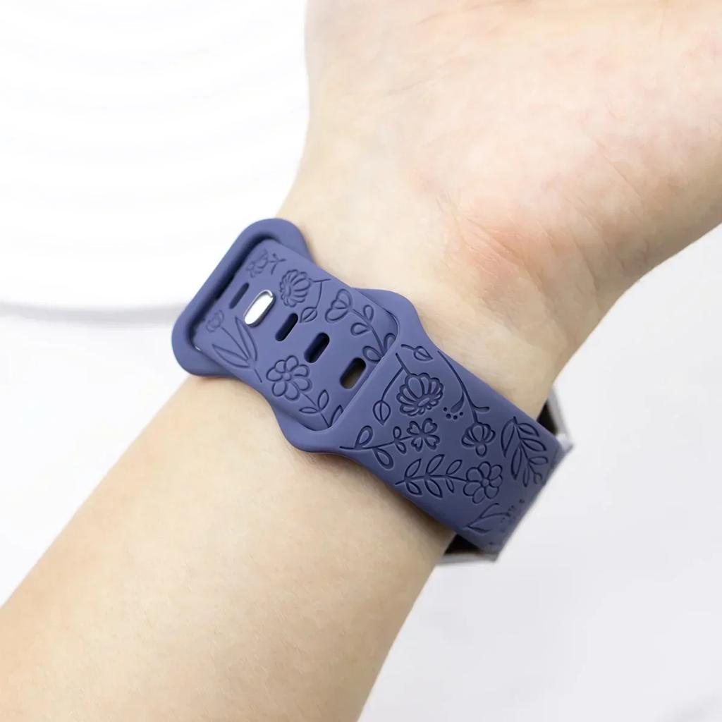 22мм Гравированный ремешок для Samsung Galaxy Watch 7 6 5 4 6Classic 20мм Силиконовый спортивный браслет для Huawei Watch GT5 GT4Pro Ремешок для часов