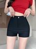 Женские черные летние шорты с высокой талией, утягивающие, 2025