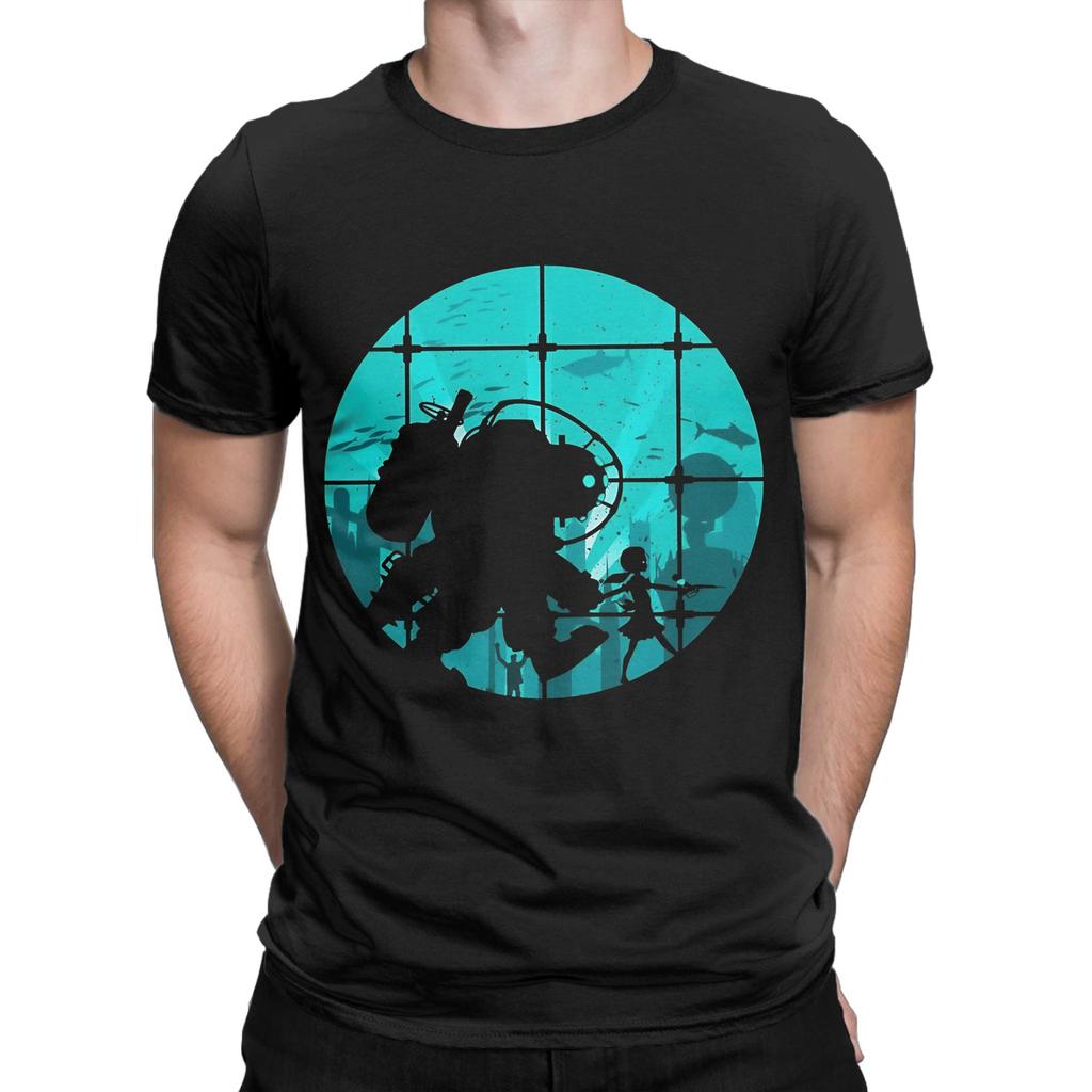 bBioshock big daddy and little sister Graphic 100 Cotton TShirt bBioShock Tees Tops For Unisex