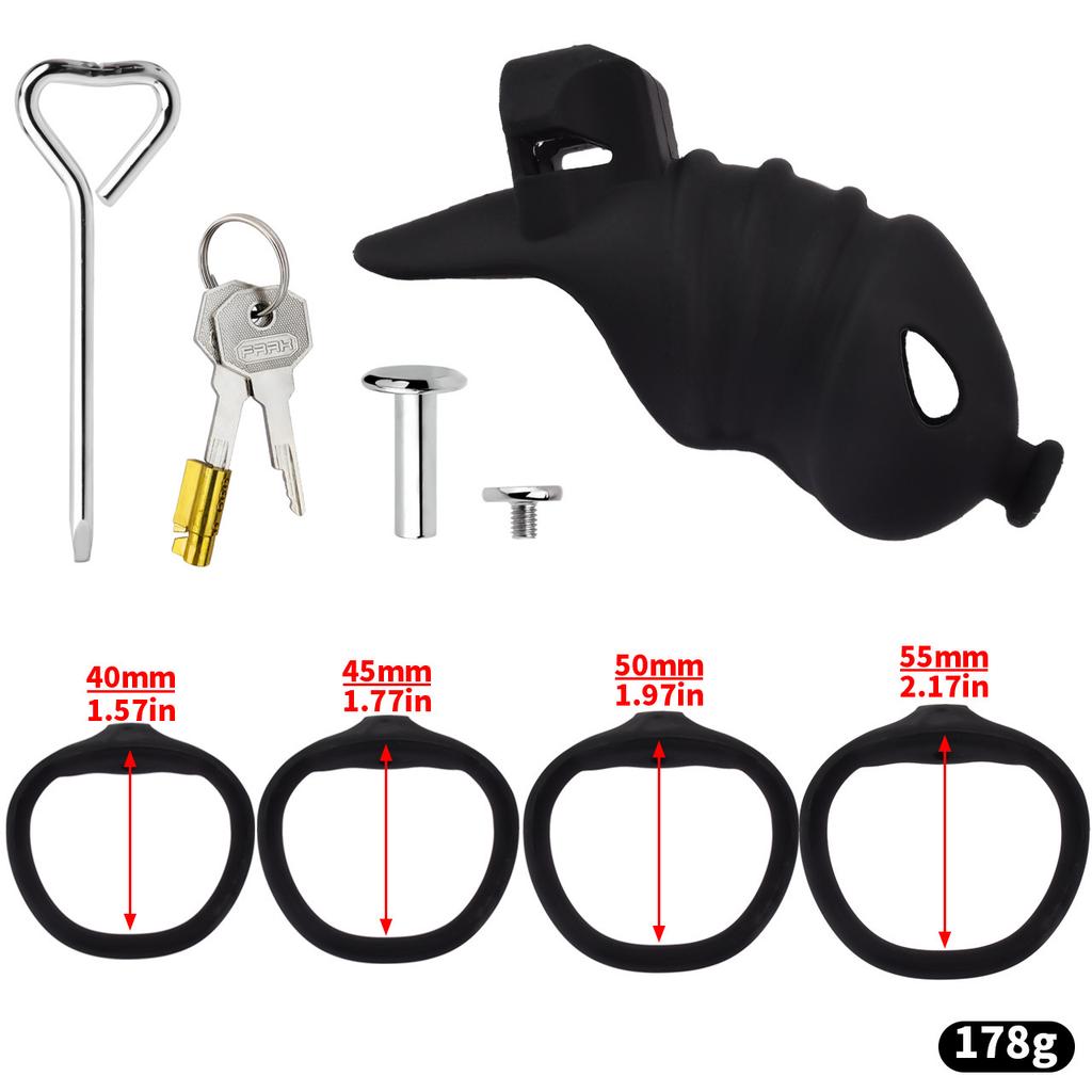 Soft Silicone Chastity Lock Male Penis CB Lock Gay Cuckold Adult Sex Toys BDSM Cock Ring 18+