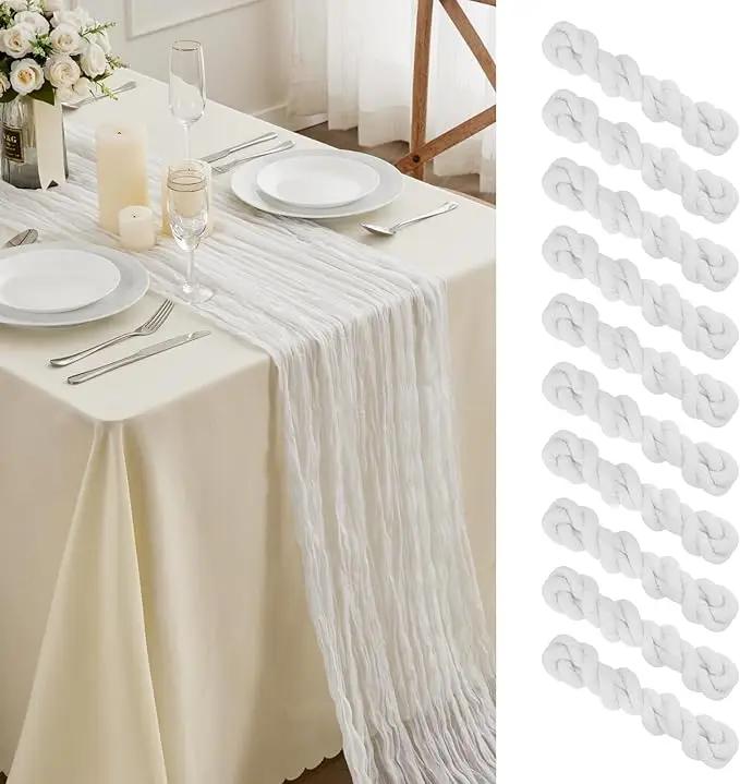 10 шт. марлевая дорожка для стола в деревенском стиле для свадебного декора, арки, драпировки, свадебного детского душа, дня рождения, праздника, вечеринки, праздника
