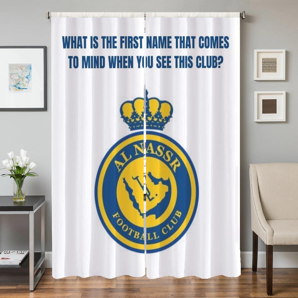 Set Of 2 Home Interior Kitchen Curtains Living Room Door Curtain Al Nassr Fc Partition Bedroom Decoration With Darkening Polyester Perfect For Area