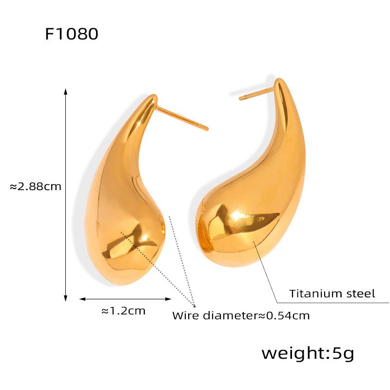 Fashion Personality Titanium Steel Glossy Earrings Geometric Comma Design Earrings Light Luxury Women's Earrings