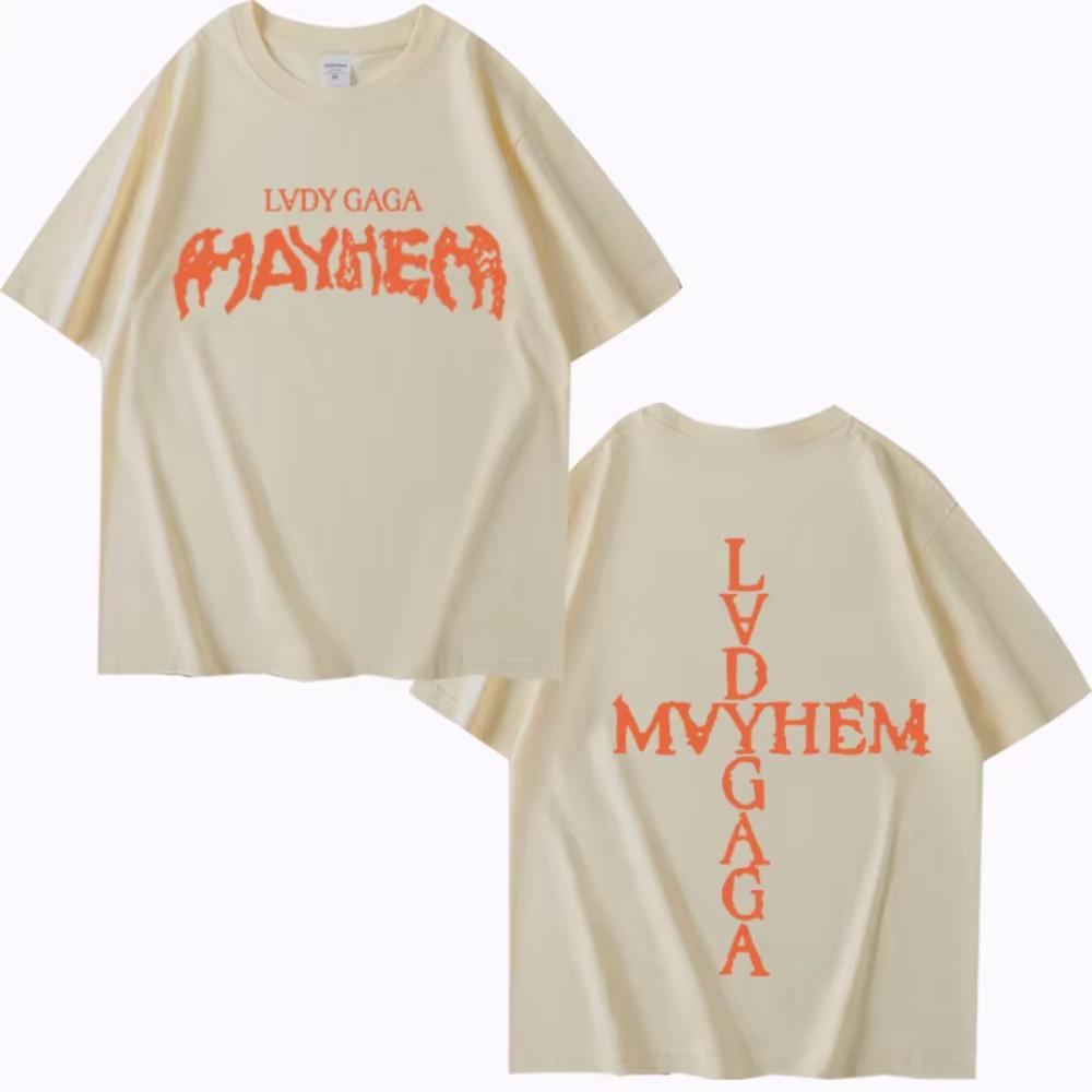 Футболка Lady Gaga Mayhem Новый Альбом Мужская Женская Оверсайз Хлопок Крутая Горячая Распродажа Короткий Рукав Летний Принт Унисекс Большие Размеры Топы