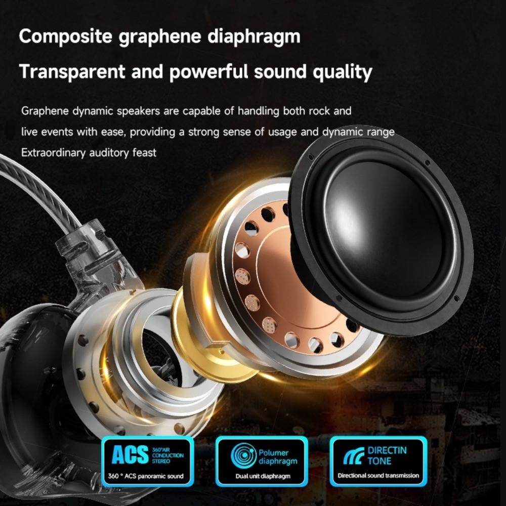 HiFi Stereo Pluggable Wired Earphone with Mic Wired Headset in Ear Earphones Running