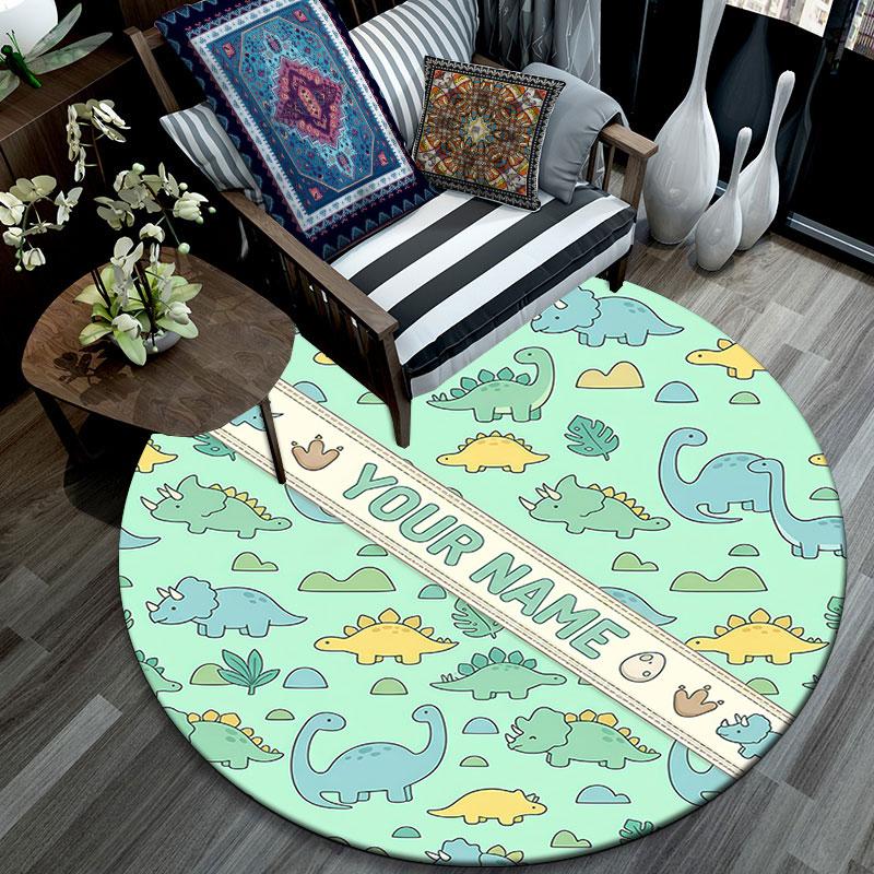 Custom Name,Cartoon Theme Pattern Series pattern round rug,Carpet Rug for Living Room Bedroom Playroom ,Non-slip Floor Mat,Holiday Gifts and Birthday