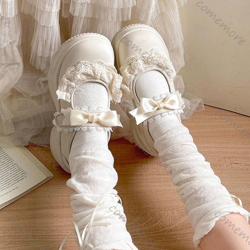 Comemore Retro  Ballet Style Sneakers Shallow Mouth Thick Sole Single Shoe for Women Spring Autumn Casual Sport Mary Jane Shoes