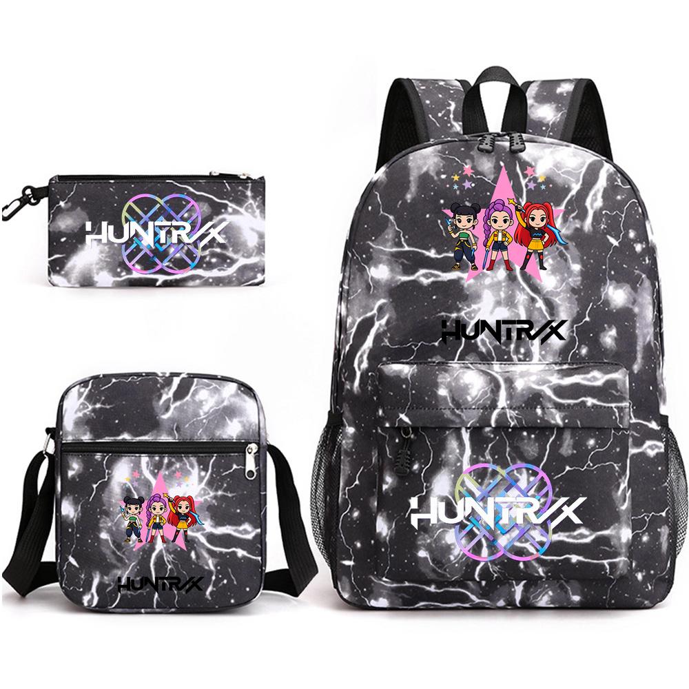 3Pcs/set Anime Cartoon Printed Large Capacity Bookbag Backpack with Shoulder Bag Pencil Case for Student Boy Girl Schoolbag