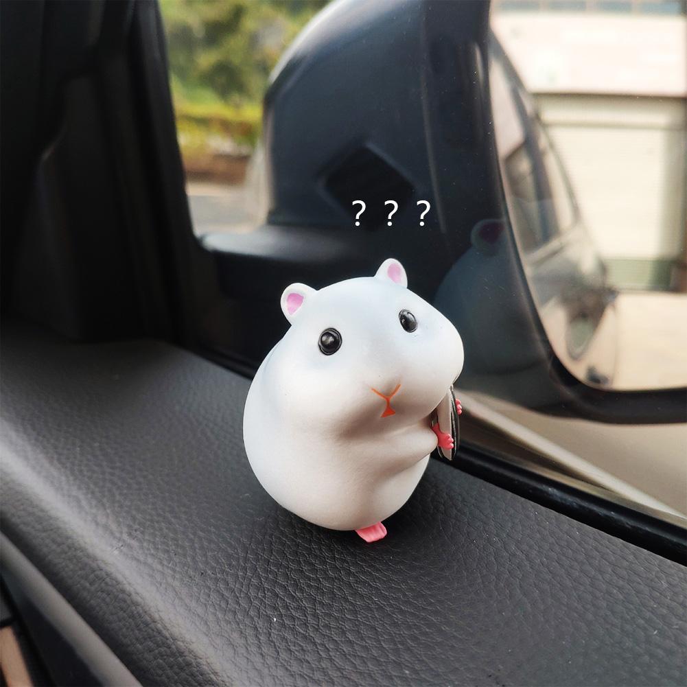 Cute Anime Stealing Hamster Car Interior Decoration Gourmet Hamster Figures Auto Dashboard Decoration For Car Accessories Woman