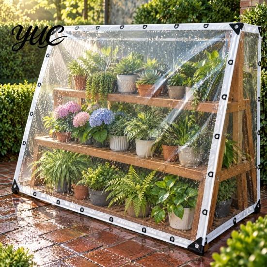 Rainproof Covering Clear Tarp with Grommets, Heavy Duty Covering, Waterproof Outdoor Protection PVC Tarpaulin for Outdoor, Patio Enclosure,