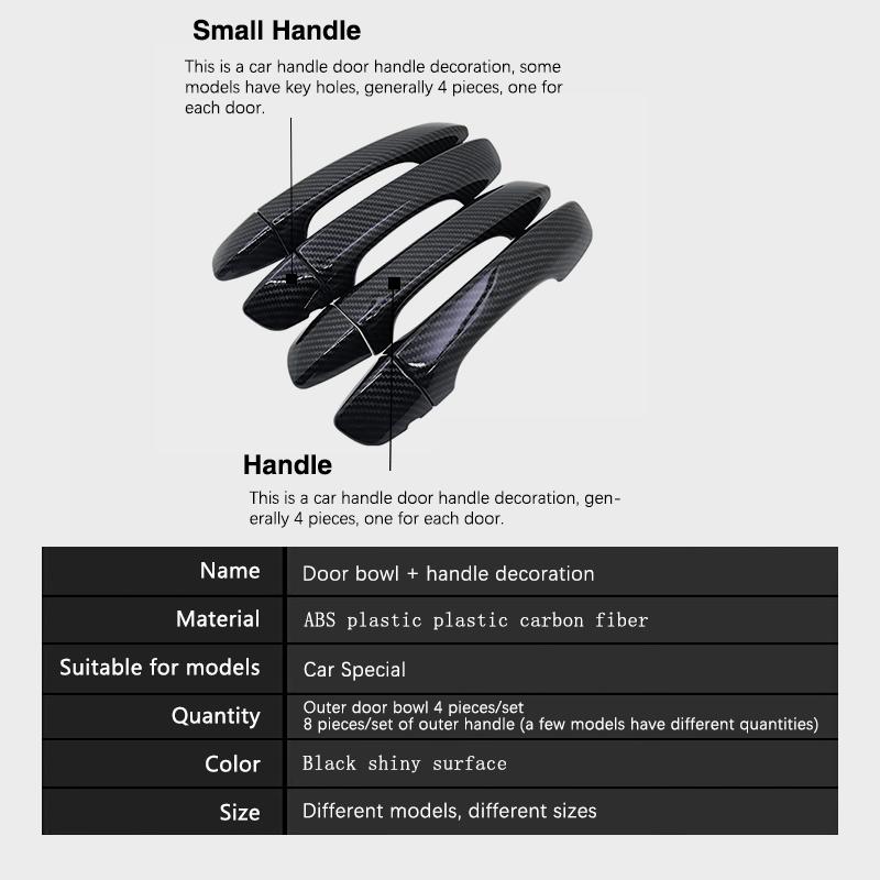 Carbon Fiber Door Handle Cover Trim for Volkswagen VW Virtus 2018 Car Protective Accessories Gadget Styling