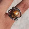 Ювелирное кольцо с регулируемым кольцом из стерлингового серебра 925 пробы с тигровым глазом NST-J2H4582