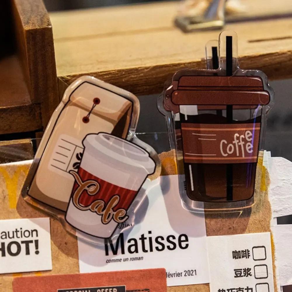 Stationery Kawaii Coffee Acrylic Clips Binder Clips Coffee Paper Clip School Office Supply