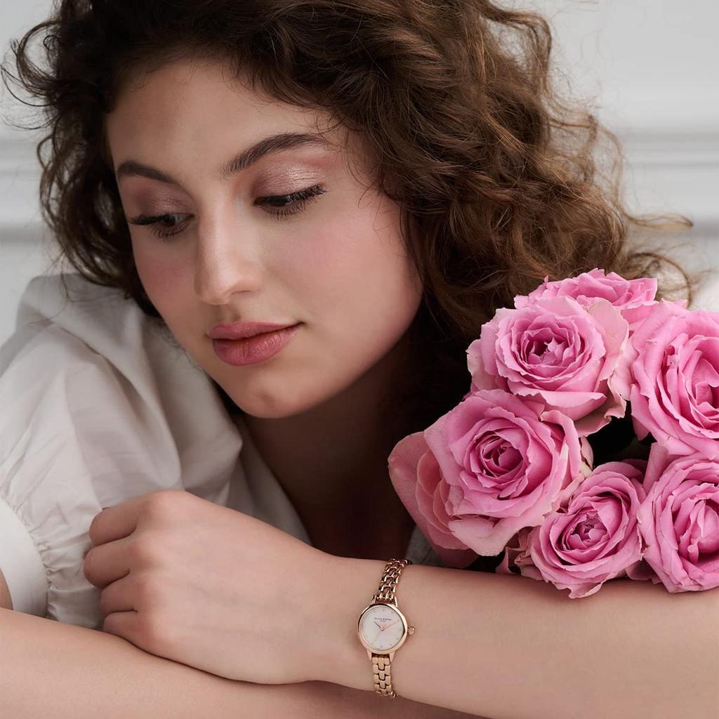 Авторизованный дистрибьютор Burton Watch Ladies OB16MN10 Classic Mini Rose Gold Bracelet Blush MOP Sparkle Marker [OLIVIA BURTON]Olivia &