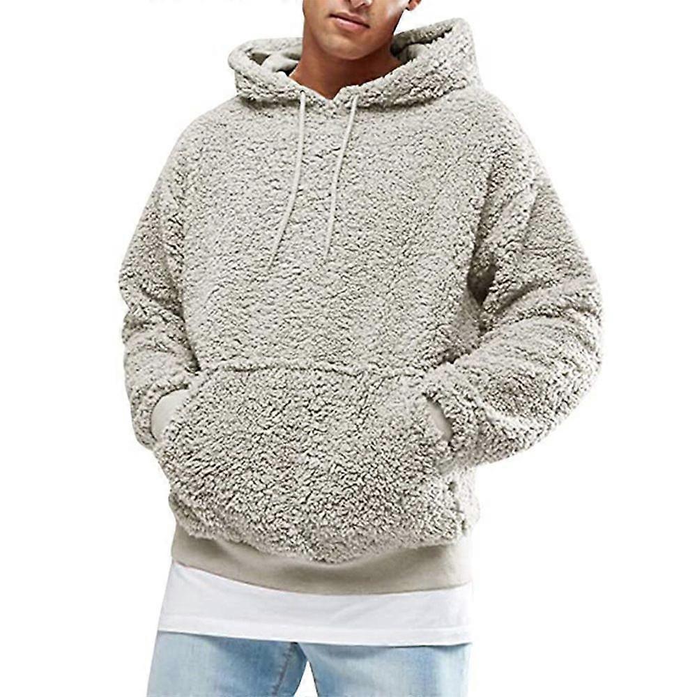 Men's Fleece Hooded Sweatshirt Warm Plush Lining