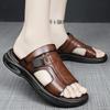 2025 Summer Men Sandals Man Beach Leather Sandals Luxury Sandals Men Outdoor Beach Casual Shoes Cheap Male Sandals